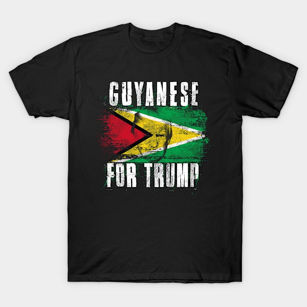 Guyanese For Trump - Trump 2020 Patriotic Flag T-Shirt by Family Heritage Gifts